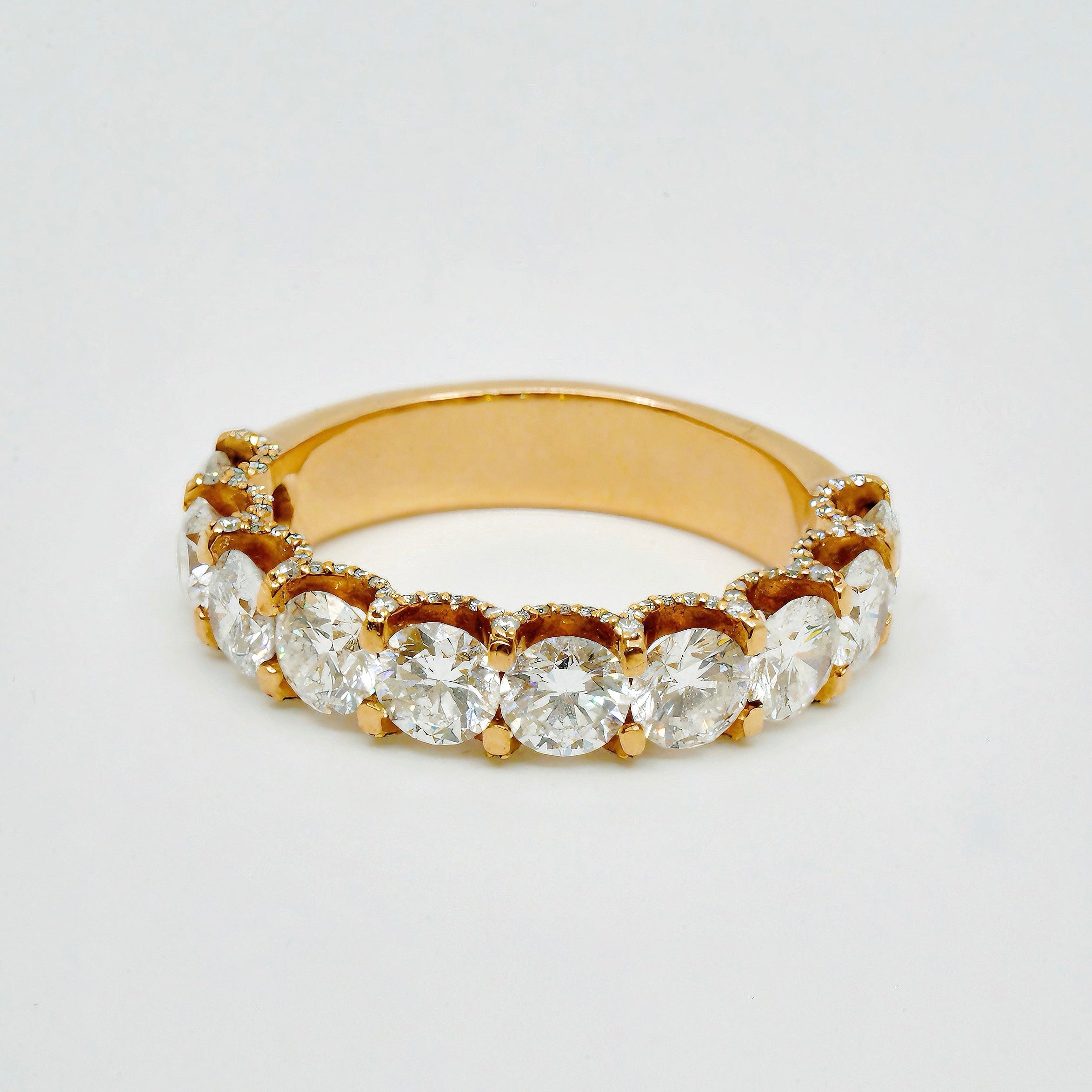 Mens Diamond 9ct Rose Gold Half Eternity Ring 50pt